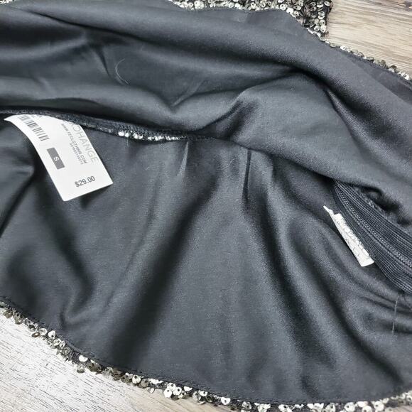 Foreign Exchange Silver Sequin Babydoll Top Size Small NWT Cocktail Glam Evening - Picture 8 of 10